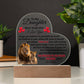 To My Daughter Old Lion – Acrylic Heart Plaque - Marlofy.com