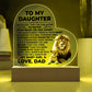 To My Daughter Braver – Acrylic Heart Plaque - Marlofy.com