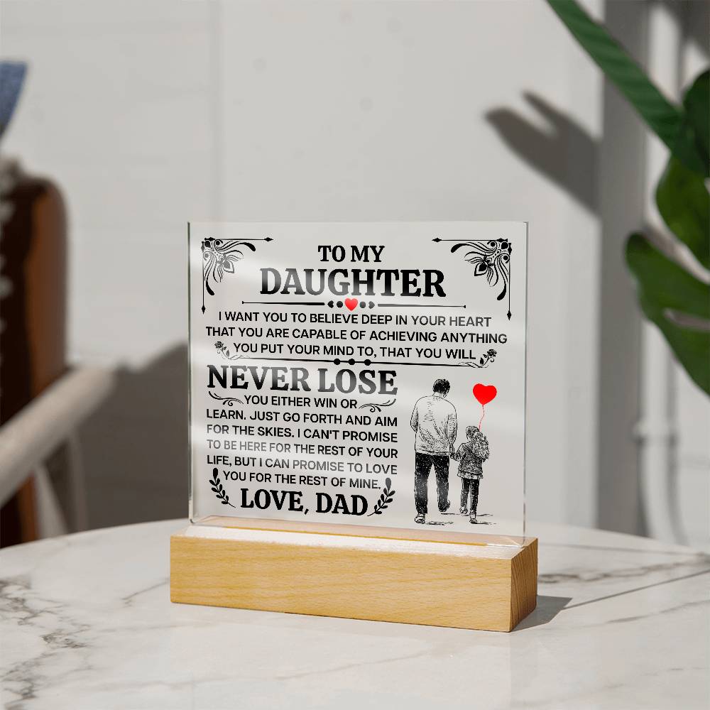To My Daughter Promise – Acrylic Square - Marlofy.com