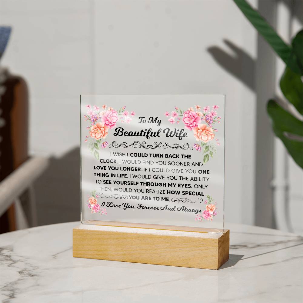 To My Beautiful Wife – Acrylic Square - Marlofy.com