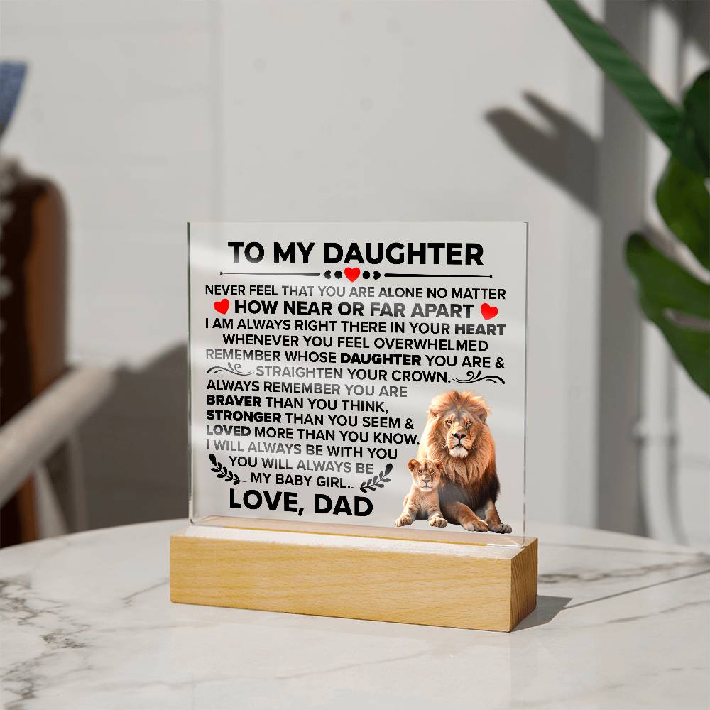 To My Daughter Braver – Acrylic Square - Marlofy.com