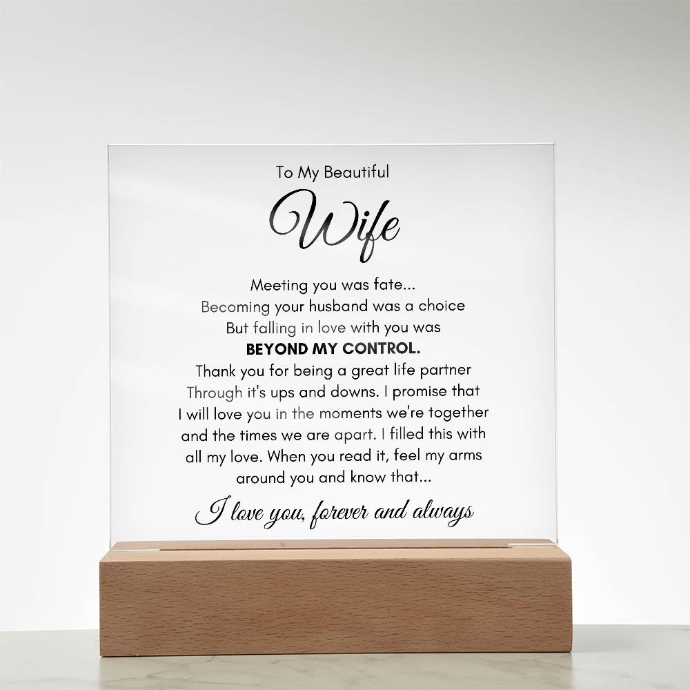 To My Wife Fate – Acrylic Square - Marlofy.com