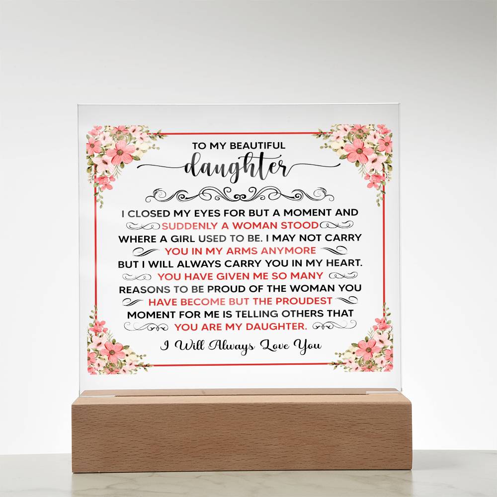 To My Beautiful Daughter – Acrylic Square - Marlofy.com