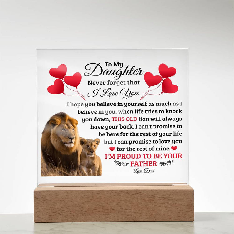 To My Daughter Old Lion – Acrylic Square - Marlofy.com