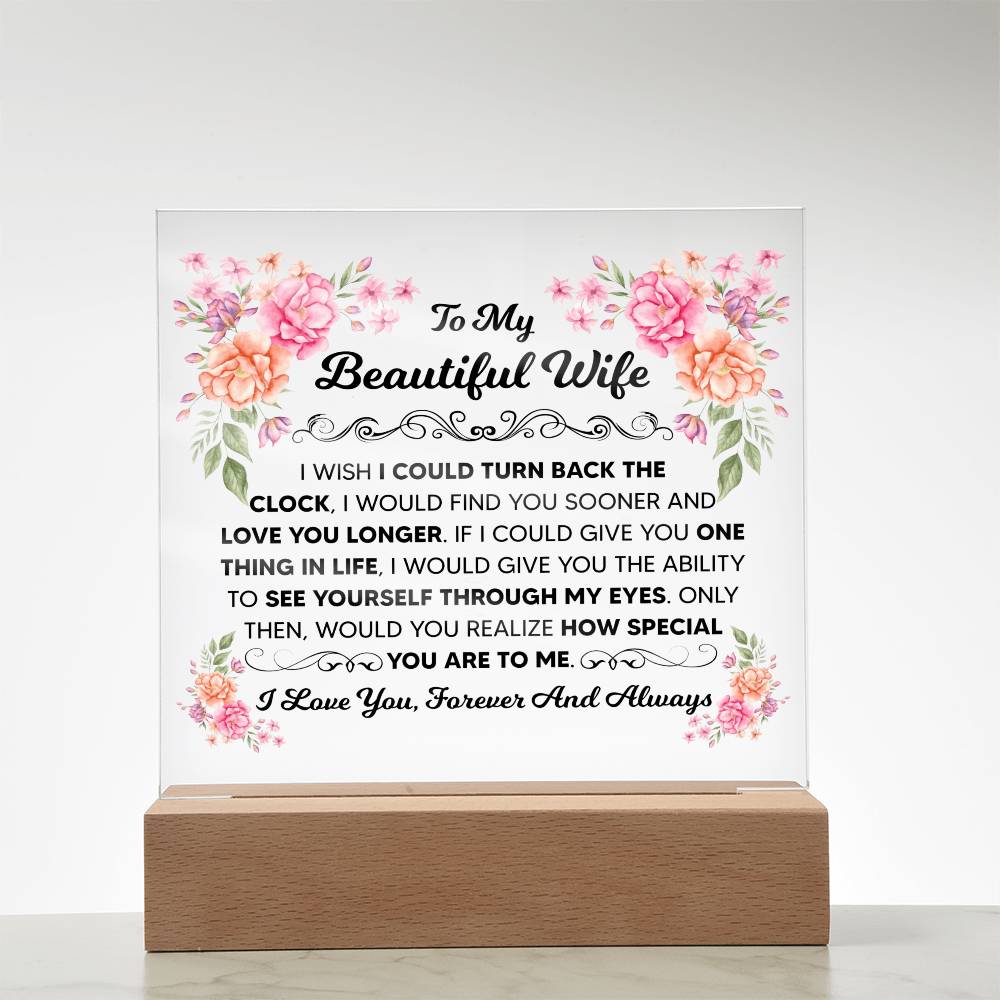 To My Beautiful Wife – Acrylic Square - Marlofy.com