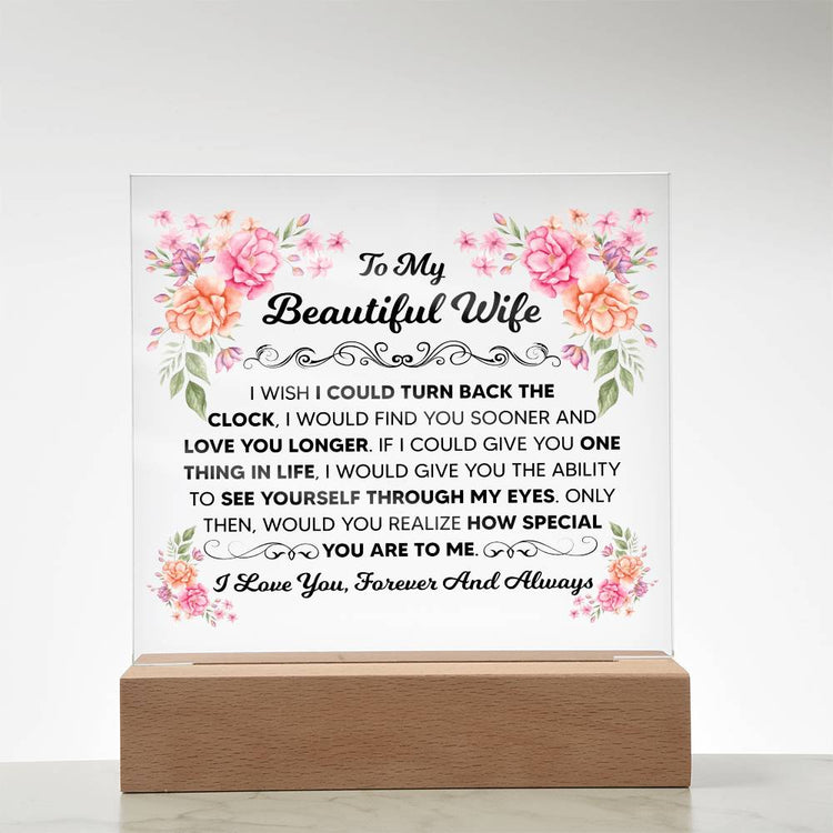 To My Beautiful Wife – Acrylic Square - Marlofy.com