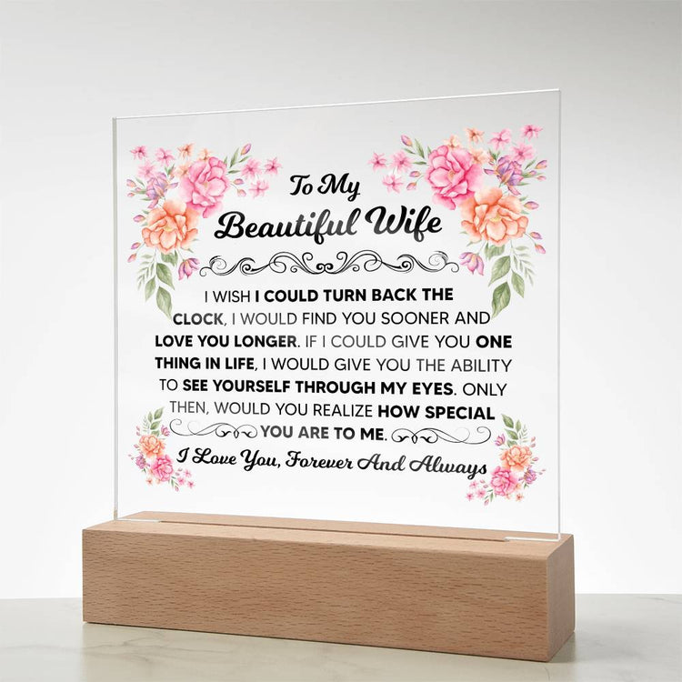 To My Beautiful Wife – Acrylic Square - Marlofy.com