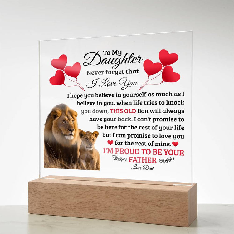 To My Daughter Old Lion – Acrylic Square - Marlofy.com