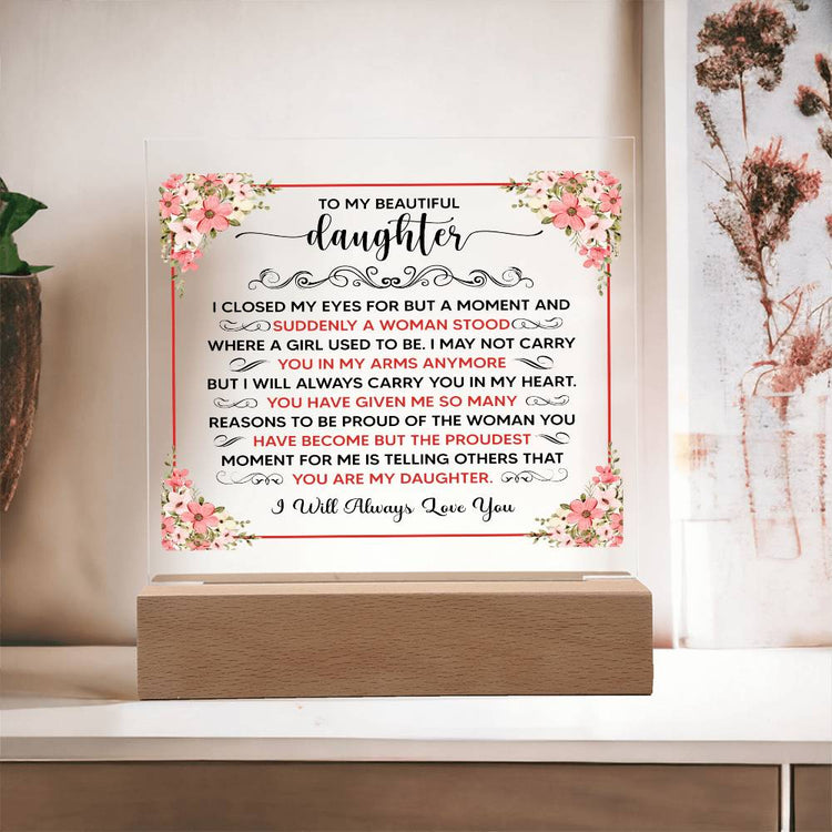 To My Beautiful Daughter – Acrylic Square - Marlofy.com