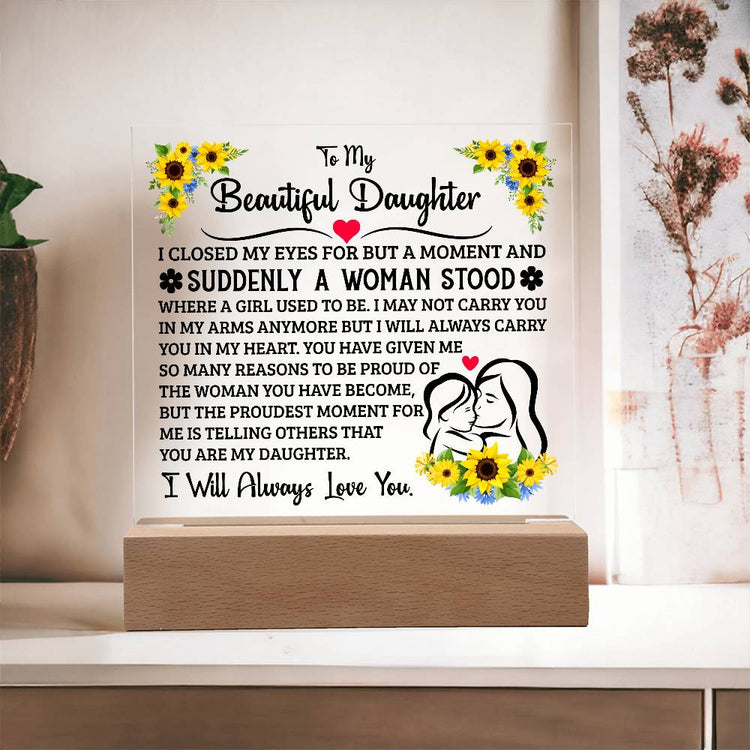 To My Daughter – Acrylic Square - Marlofy.com