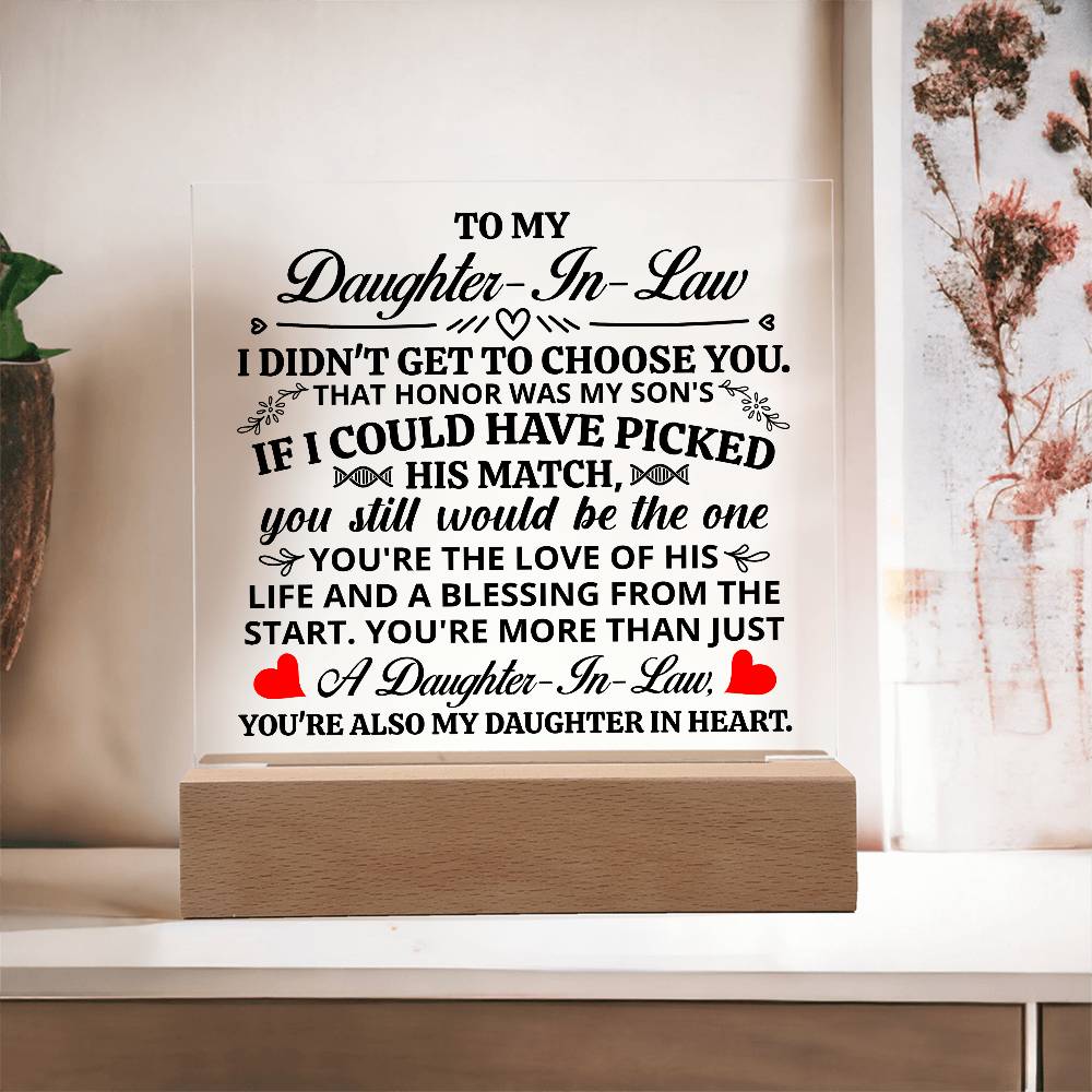 To My Daughter-in-Law Honor – Acrylic Square - Marlofy.com