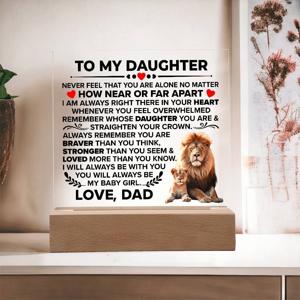 To My Daughter Braver – Acrylic Square - Marlofy.com