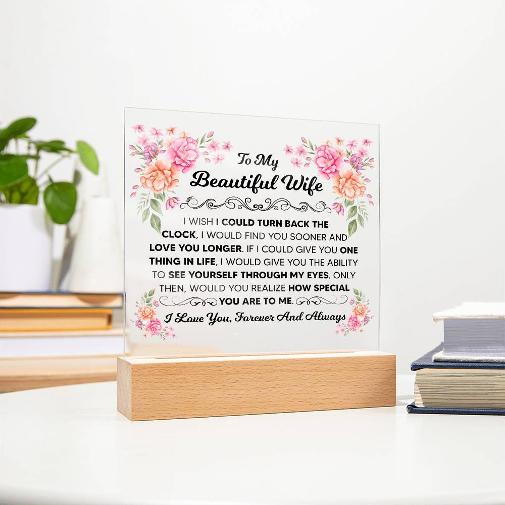 To My Beautiful Wife – Acrylic Square - Marlofy.com