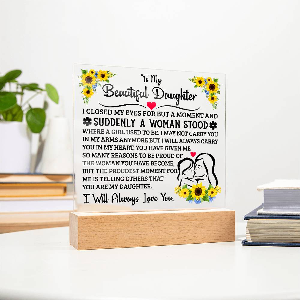 To My Daughter – Acrylic Square - Marlofy.com