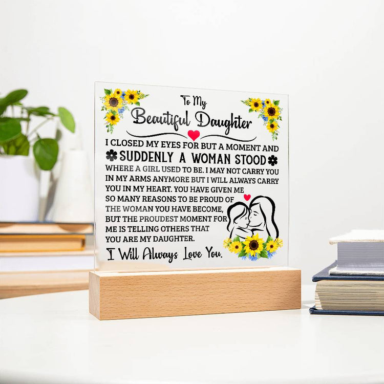To My Daughter – Acrylic Square - Marlofy.com