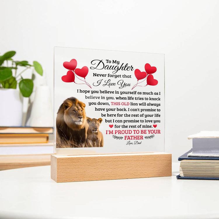 To My Daughter Old Lion – Acrylic Square - Marlofy.com