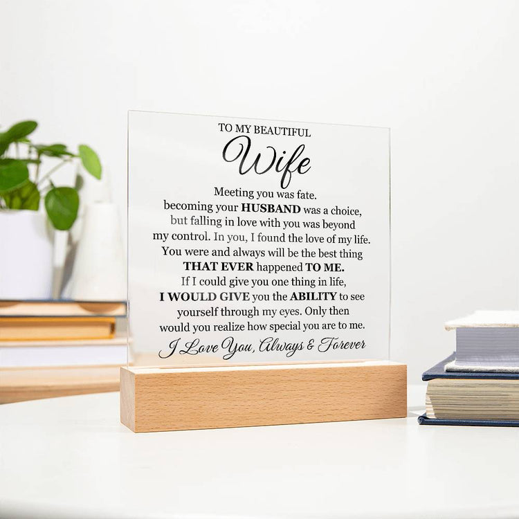 To My Beautiful Wife (Printed) – Acrylic Square - Marlofy.com