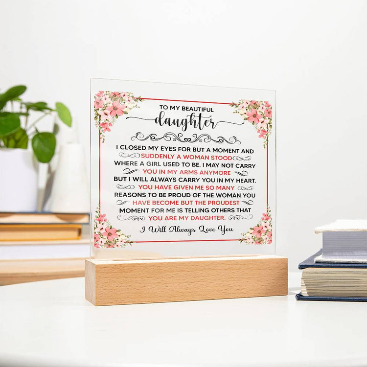 To My Beautiful Daughter – Acrylic Square - Marlofy.com
