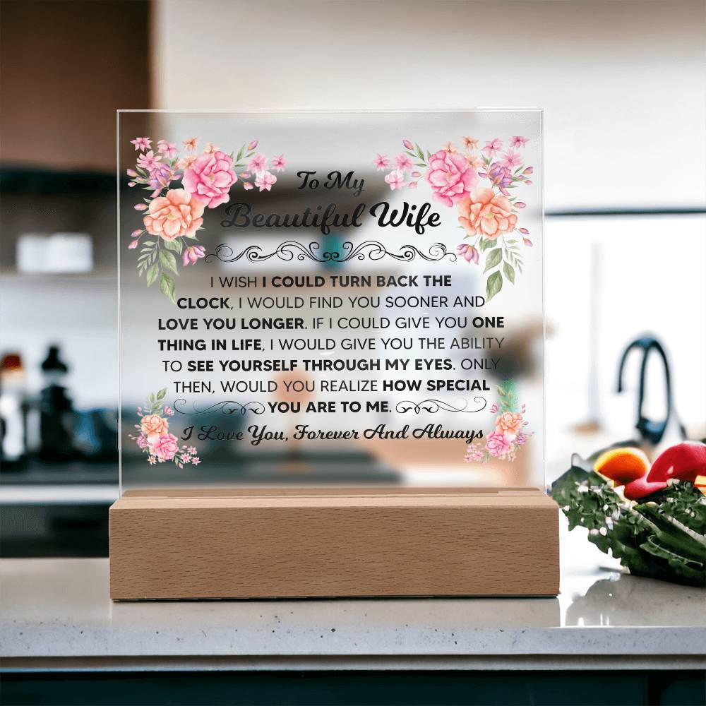 To My Beautiful Wife – Acrylic Square - Marlofy.com