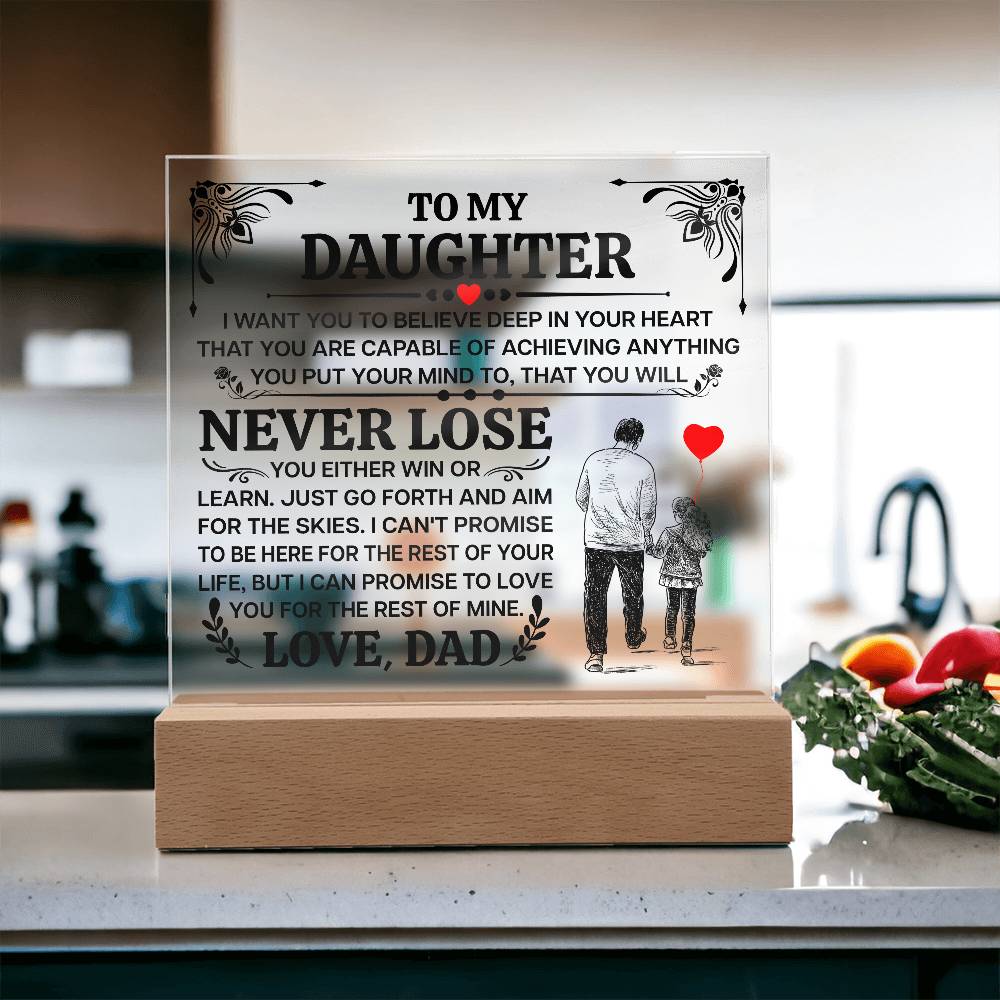 To My Daughter Promise – Acrylic Square - Marlofy.com