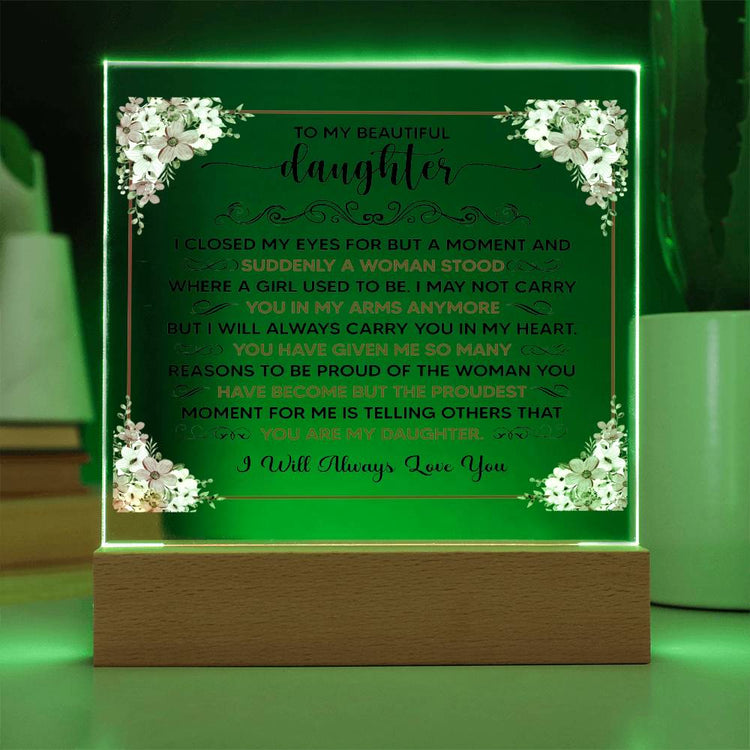 To My Beautiful Daughter – Acrylic Square - Marlofy.com