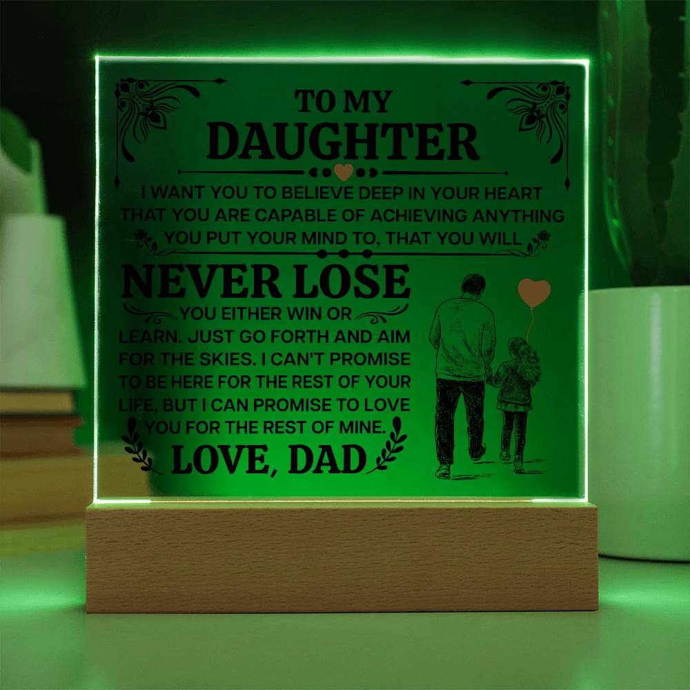 To My Daughter Promise – Acrylic Square - Marlofy.com