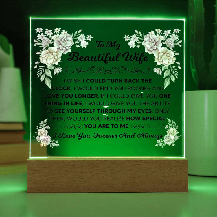 To My Beautiful Wife – Acrylic Square - Marlofy.com