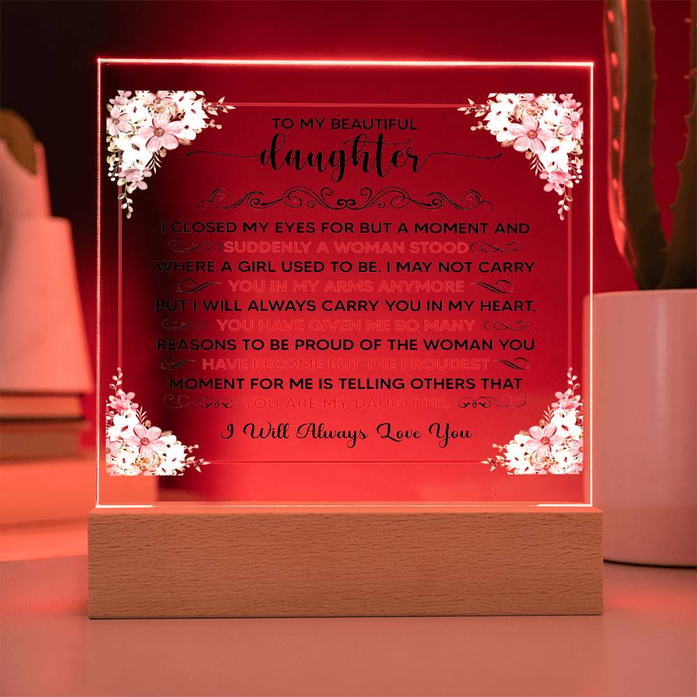 To My Beautiful Daughter – Acrylic Square - Marlofy.com