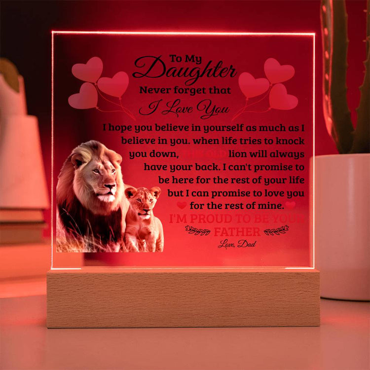 To My Daughter Old Lion – Acrylic Square - Marlofy.com