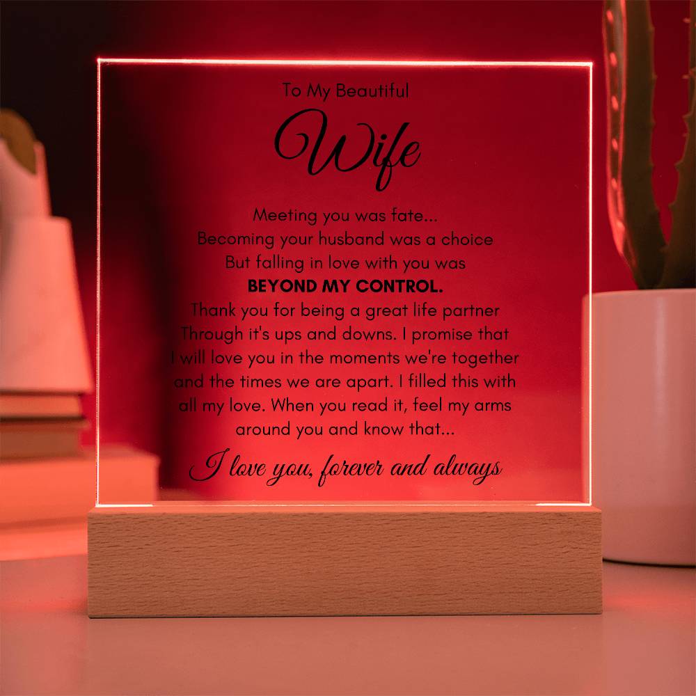 To My Wife Fate – Acrylic Square - Marlofy.com