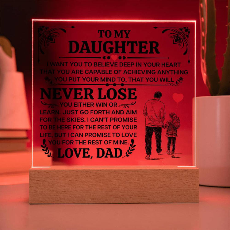 To My Daughter Promise – Acrylic Square - Marlofy.com