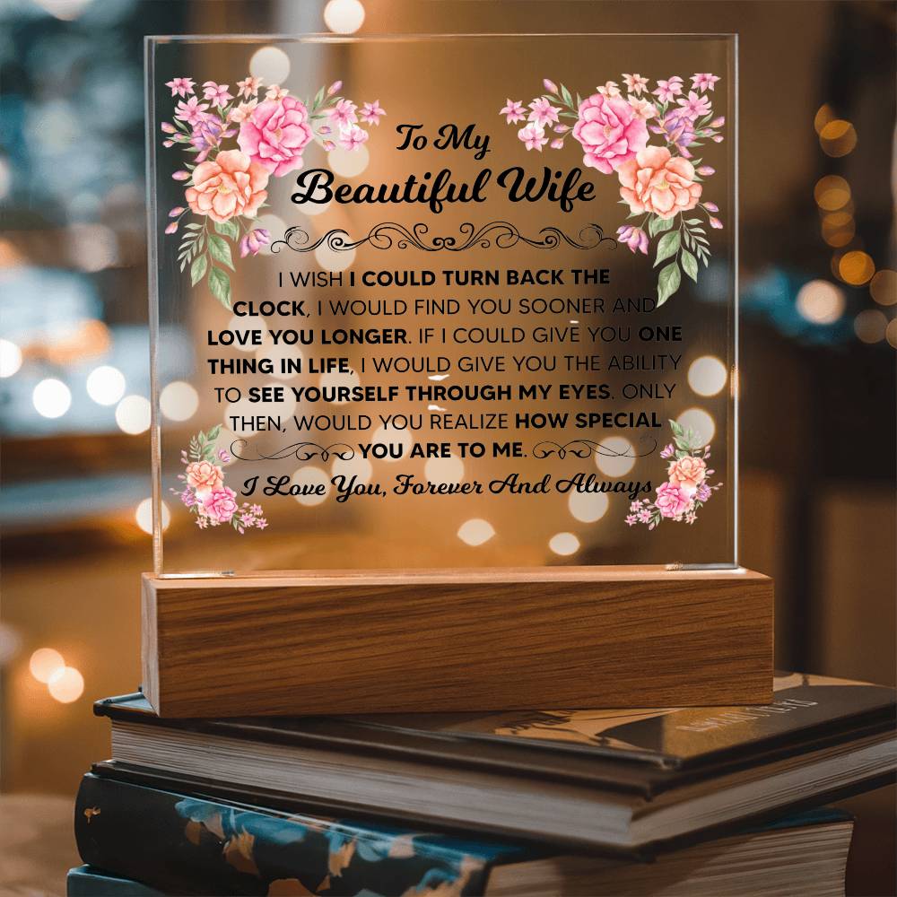 To My Beautiful Wife – Acrylic Square - Marlofy.com