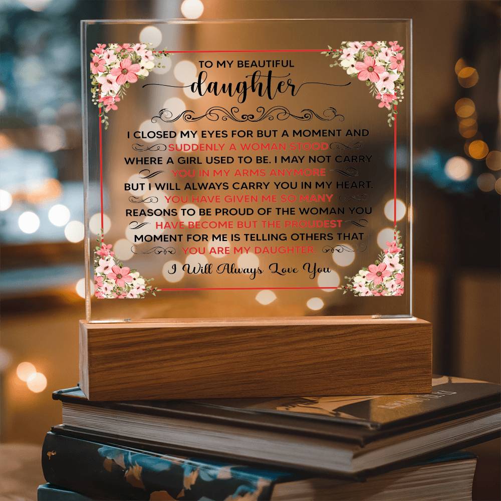 To My Beautiful Daughter – Acrylic Square - Marlofy.com