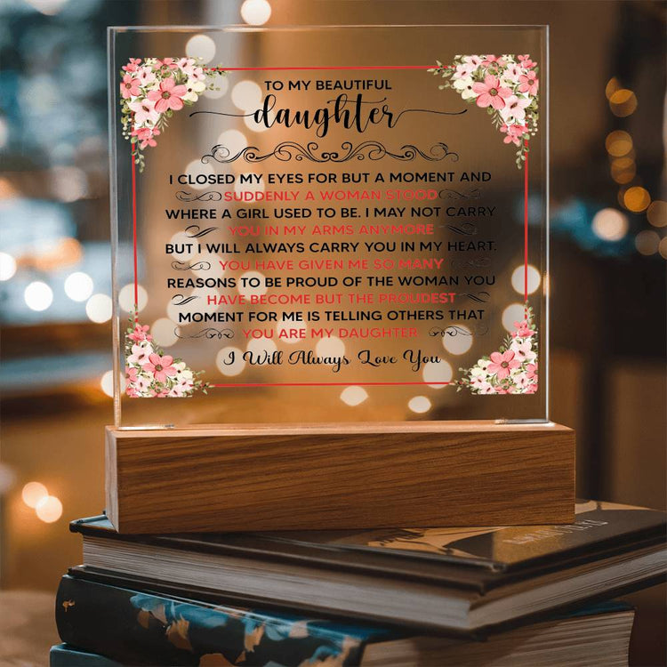 To My Beautiful Daughter – Acrylic Square - Marlofy.com