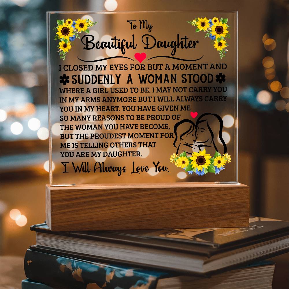 To My Daughter – Acrylic Square - Marlofy.com
