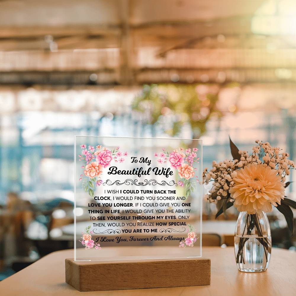 To My Beautiful Wife – Acrylic Square - Marlofy.com