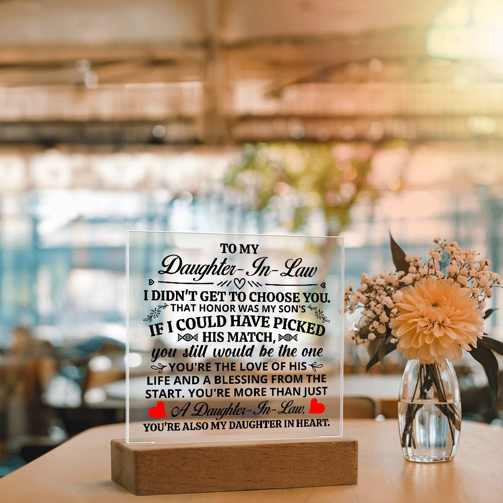 To My Daughter-in-Law Honor – Acrylic Square - Marlofy.com