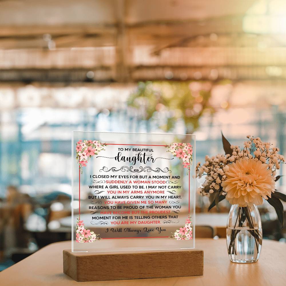 To My Beautiful Daughter – Acrylic Square - Marlofy.com