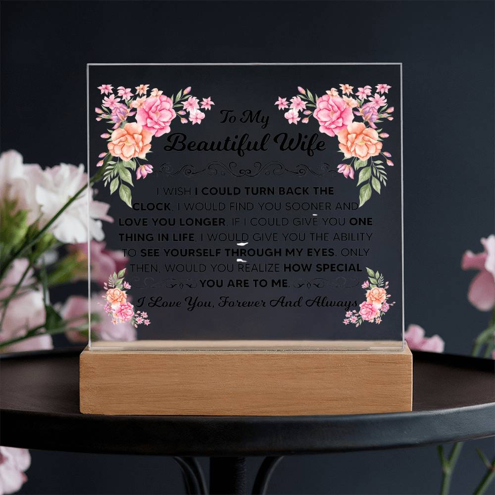 To My Beautiful Wife – Acrylic Square - Marlofy.com