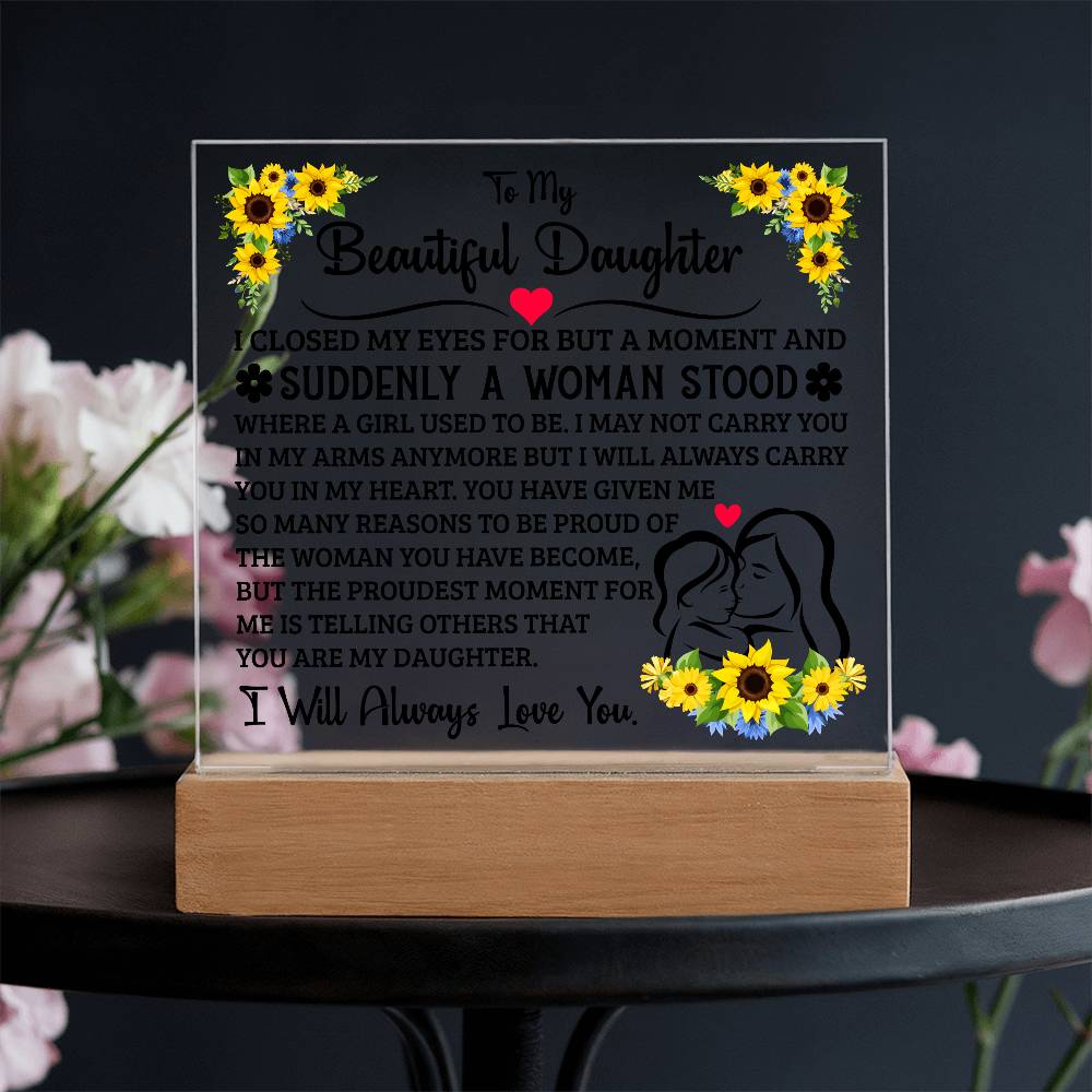 To My Daughter – Acrylic Square - Marlofy.com