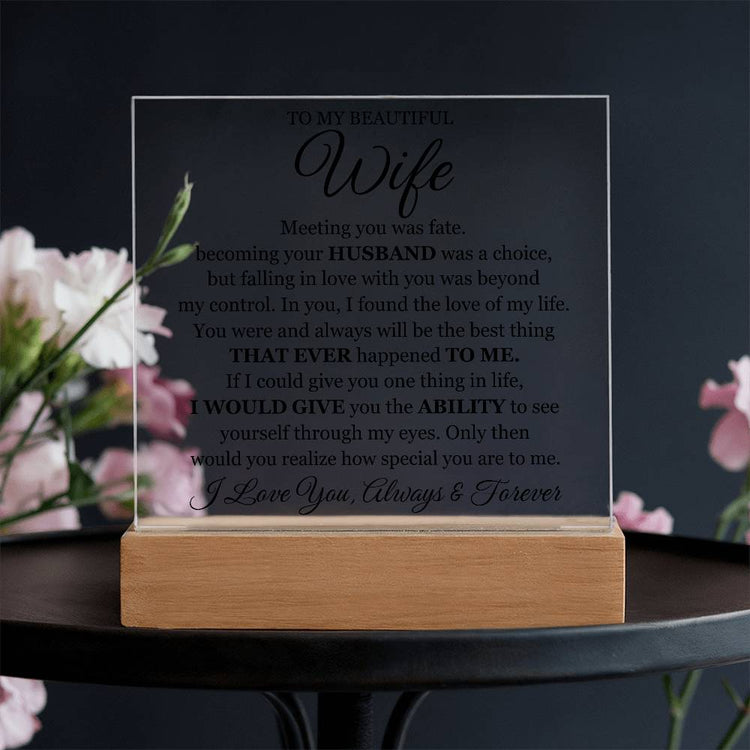 To My Beautiful Wife (Printed) – Acrylic Square - Marlofy.com