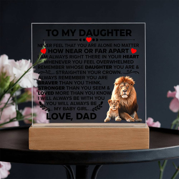 To My Daughter Braver – Acrylic Square - Marlofy.com