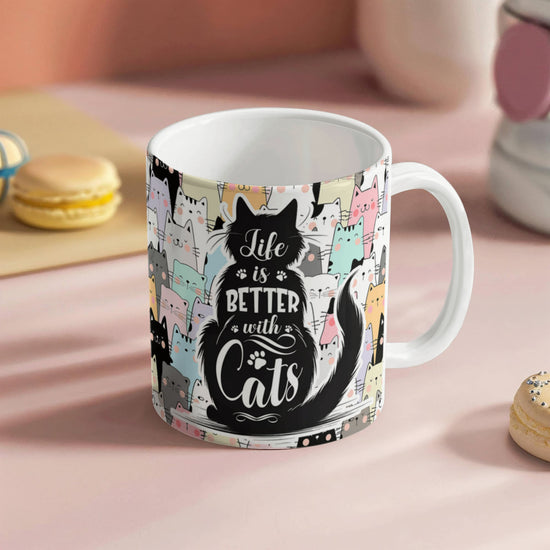 Life Is Better With Cats – Ceramic Mug - Marlofy.com