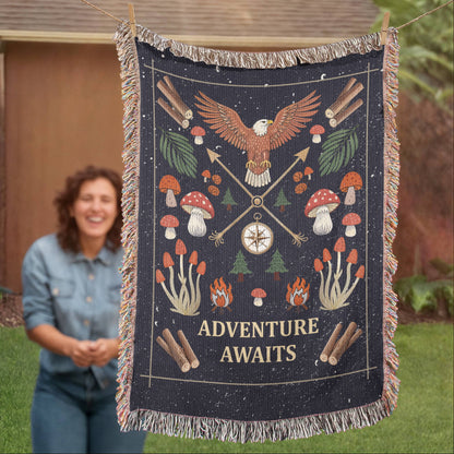 Adventure Awaits - Woven Blanket - Marlofy.com