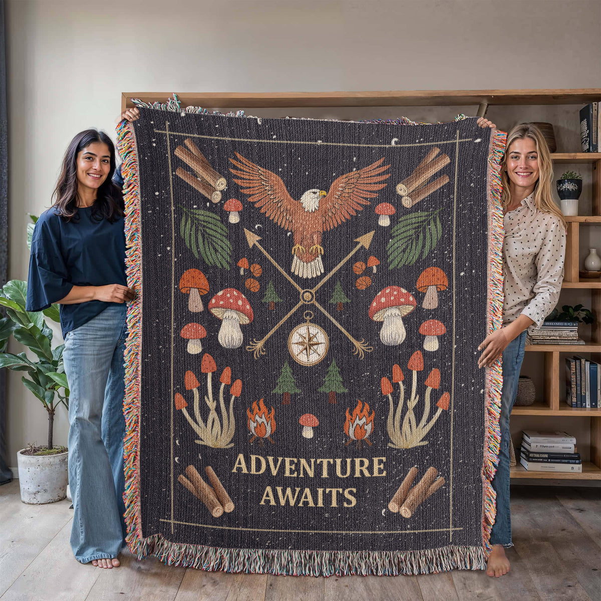 Adventure Awaits - Woven Blanket - Marlofy.com