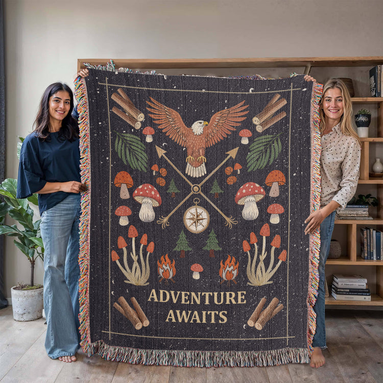 Adventure Awaits - Woven Blanket - Marlofy.com