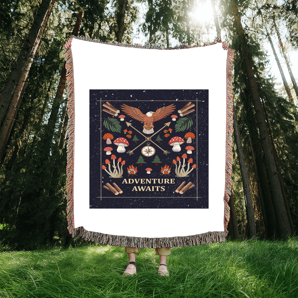 Adventure Awaits - Woven Blanket - Marlofy.com