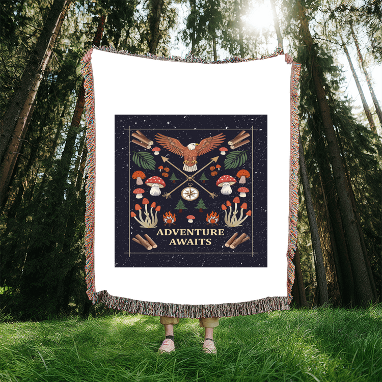 Adventure Awaits - Woven Blanket - Marlofy.com