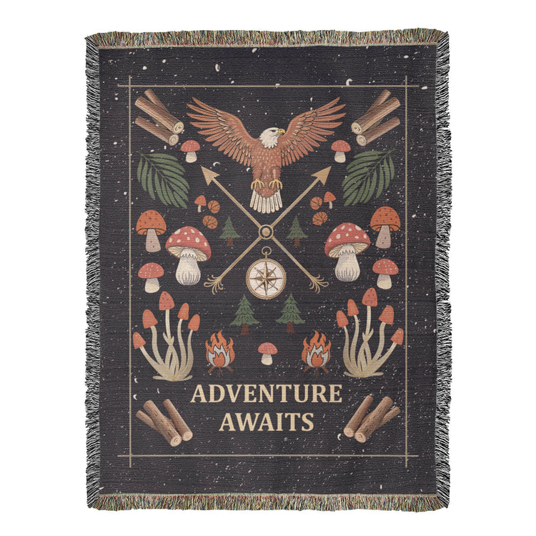 Adventure Awaits - Woven Blanket - Marlofy.com