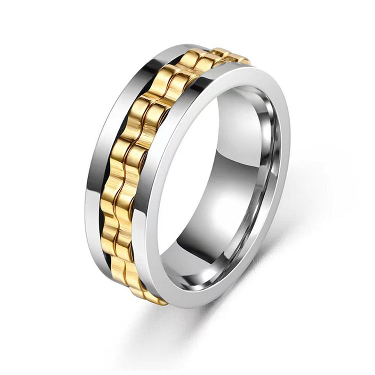Stainless Steel Spinner Fidget Ring for Men - Marlofy.com